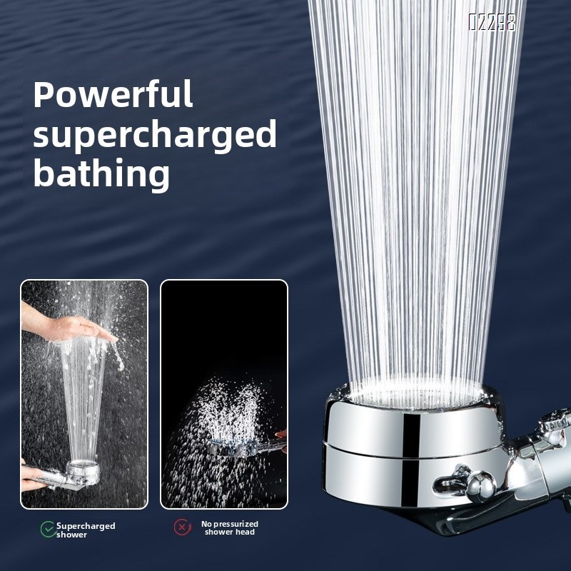 High Pressure 3 Function Showerhead with Handheld Against Low Pressure Water Supply Pipeline