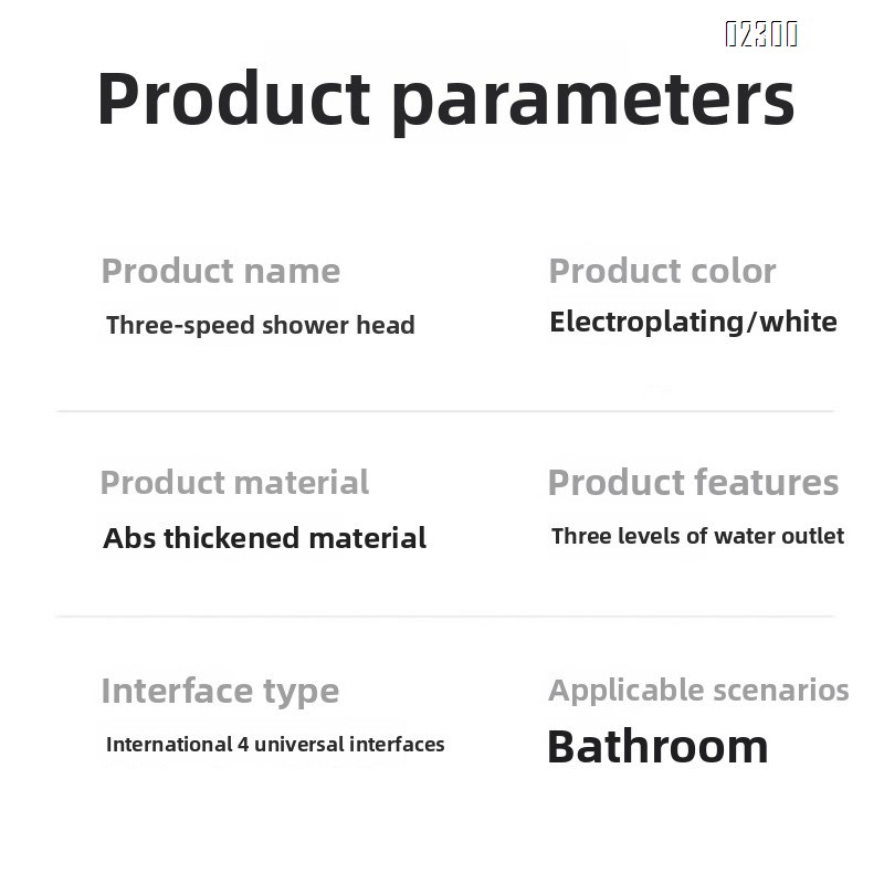 High Pressure 3 Function Showerhead with Handheld Against Low Pressure Water Supply Pipeline