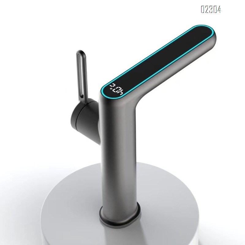 Brass Smart Digital Display Bathroom Sink Undermount Basin Single Hole Hot and Cold Digital Display Basin Faucet
