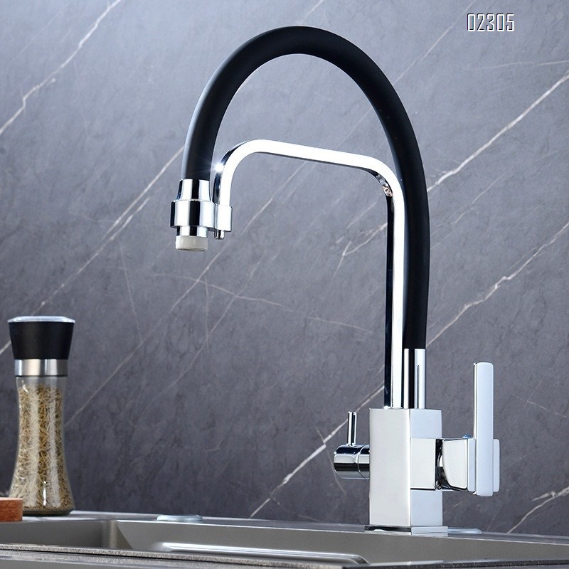 Brass Two-in-One Water Purification Faucet Multi-Functional Anti-Splash Kitchen Sink Basin Hot and Cold Water Faucet