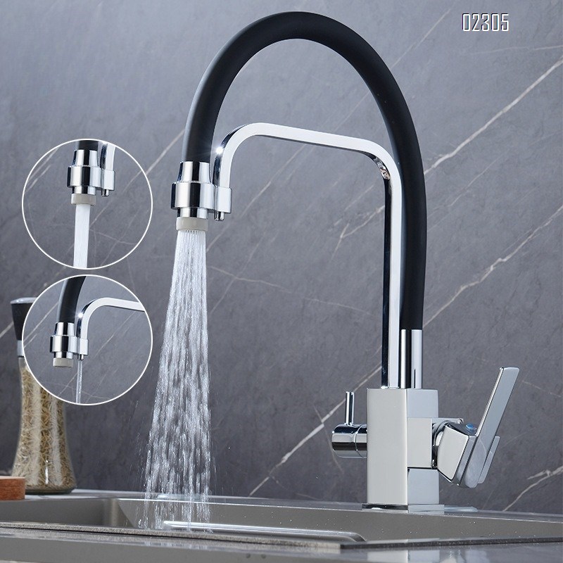 Brass Two-in-One Water Purification Faucet Multi-Functional Anti-Splash Kitchen Sink Basin Hot and Cold Water Faucet