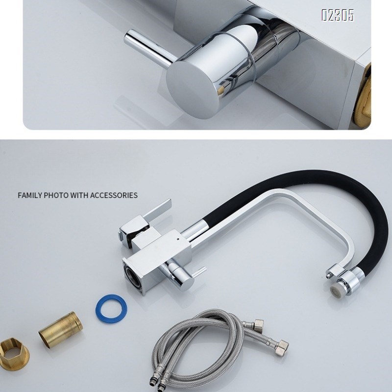 Brass Two-in-One Water Purification Faucet Multi-Functional Anti-Splash Kitchen Sink Basin Hot and Cold Water Faucet