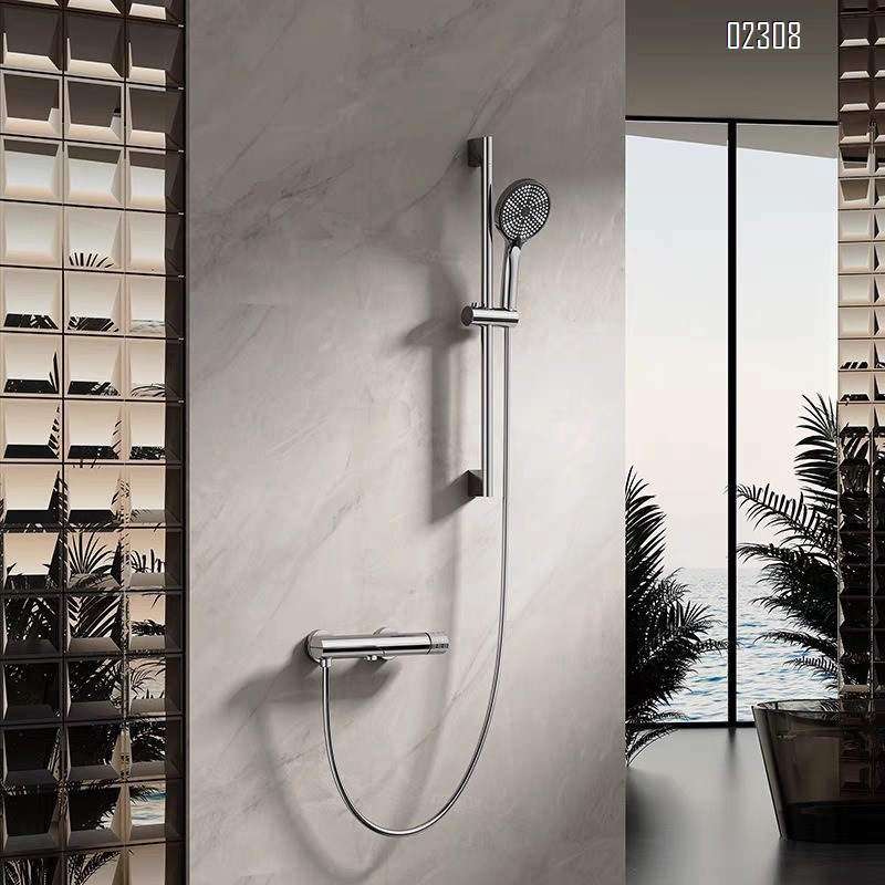 Gold Simple Hotel Shower Head Set for Home Bathtub Simple Shower for Small Apartments No Ceiling Spray