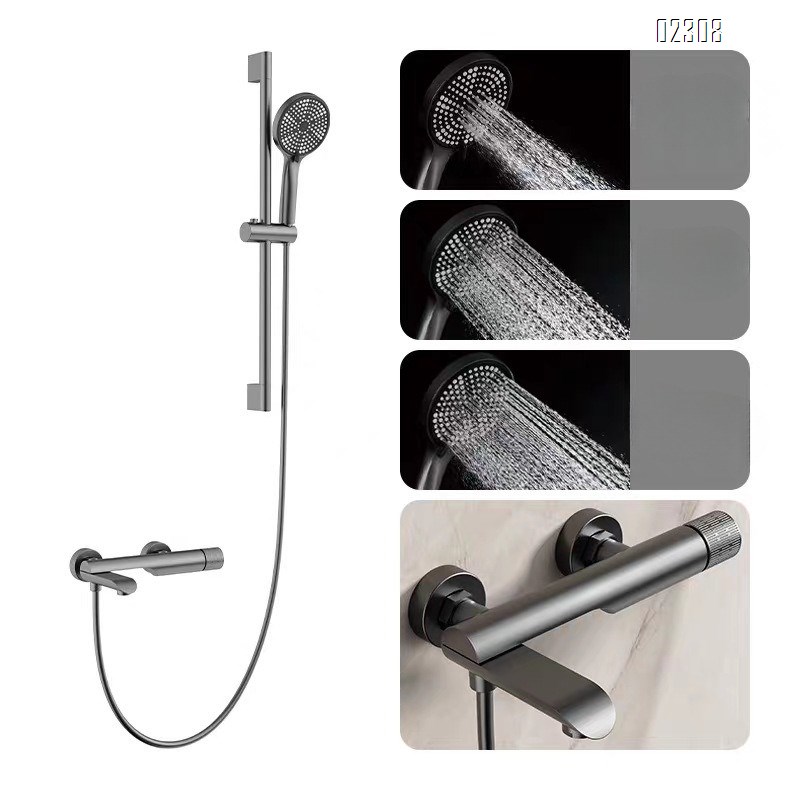 Gold Simple Hotel Shower Head Set for Home Bathtub Simple Shower for Small Apartments No Ceiling Spray