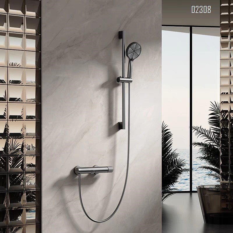 Gold Simple Hotel Shower Head Set for Home Bathtub Simple Shower for Small Apartments No Ceiling Spray