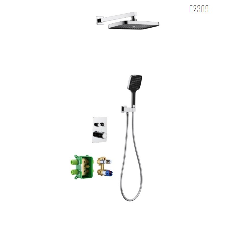 Wall-mounted Shower Head Set Brass Thermostatic Bathroom Modern Light Luxury Home Shower Tap