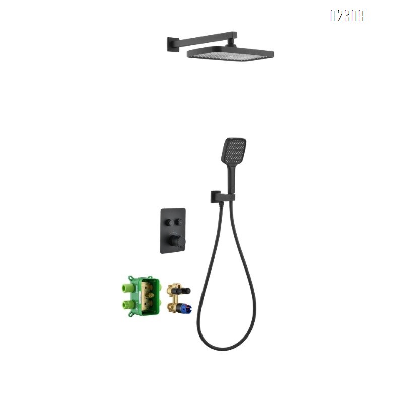 Wall-mounted Shower Head Set Brass Thermostatic Bathroom Modern Light Luxury Home Shower Tap