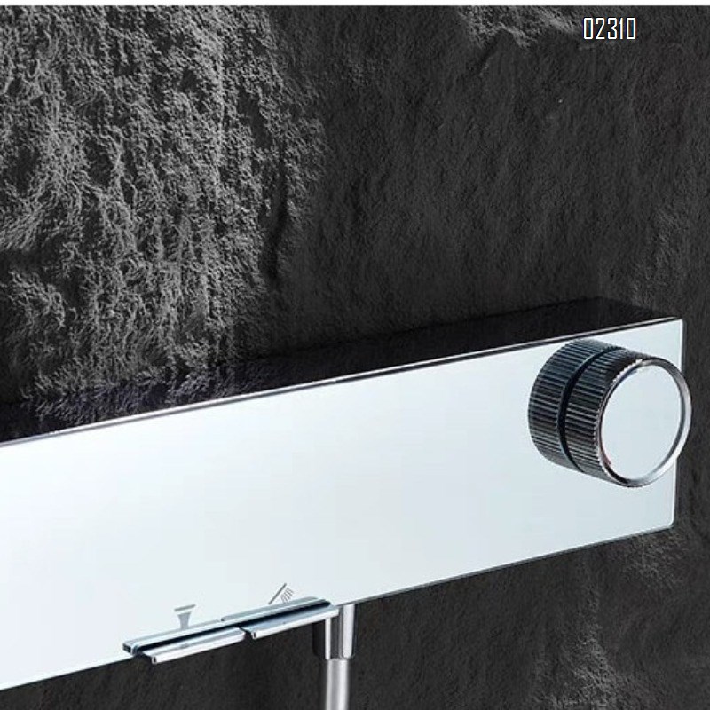 Minimalist Brass Piano Key Shower Head Set for Home Bathroom Storage Simple Small Apartment Tap