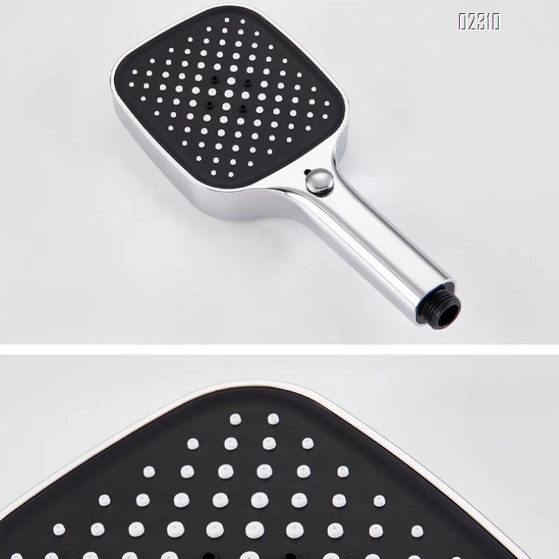 Minimalist Brass Piano Key Shower Head Set for Home Bathroom Storage Simple Small Apartment Tap