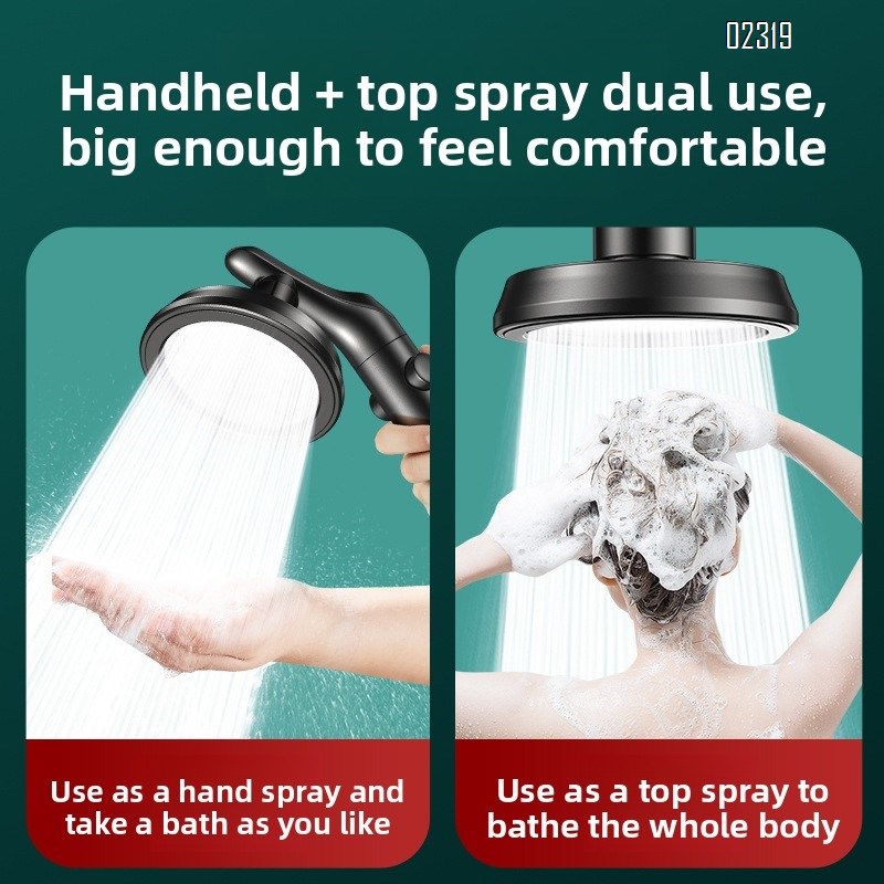 Shower Head Set with 1.5m Stainless Hose and Bracket  High Pressure Hand Held Shower Head & Rain Shower Head 2-IN-1for Bathroom