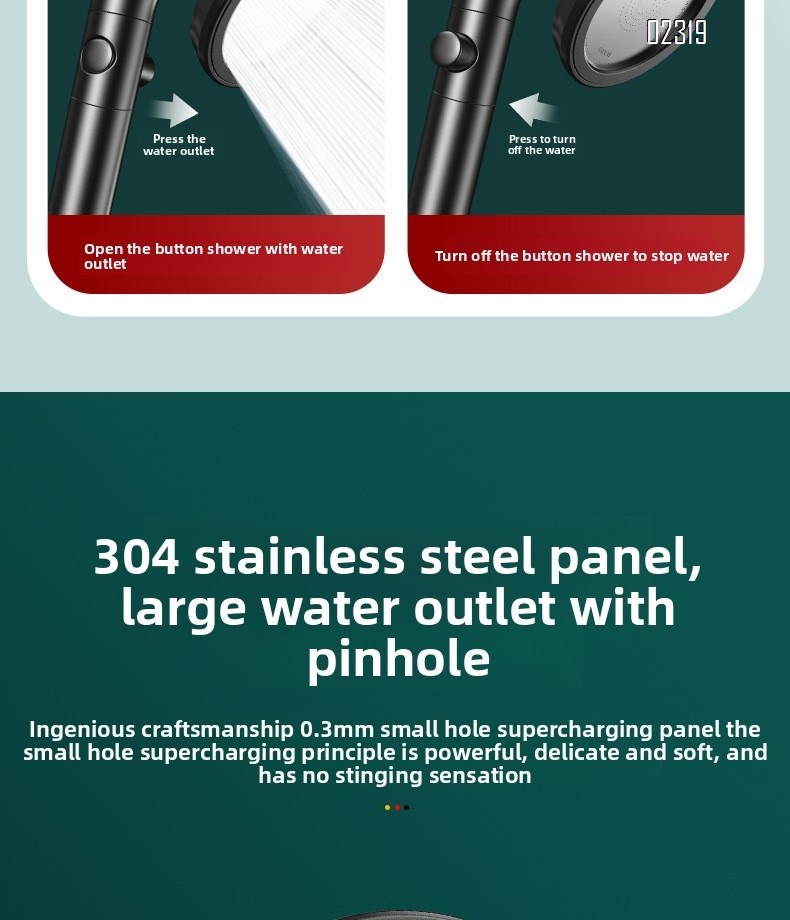 Shower Head Set with 1.5m Stainless Hose and Bracket  High Pressure Hand Held Shower Head & Rain Shower Head 2-IN-1for Bathroom