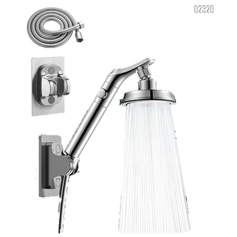 Bathroom Shower Head Set with Stainless 1.5m Hose and Bracket Hand Held Shower Head & Rain Shower Head 2-IN-1