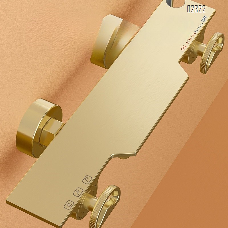 Industrial Style Brass Hot and Cold Small Apartment Gold Lift Shower Set Bathroom Shower Head Home Use