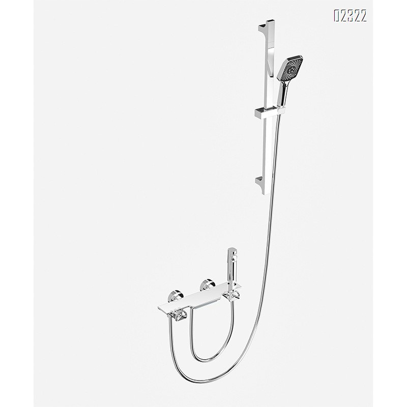 Industrial Style Brass Hot and Cold Small Apartment Gold Lift Shower Set Bathroom Shower Head Home Use