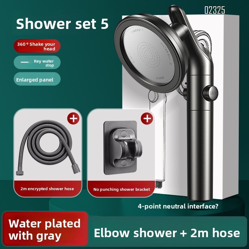 Dual Function Shower Head with 2.0m Stainless Hose and Bracket Handheld Shower Head & Rain Shower Head 2 in 1 for Bathroom