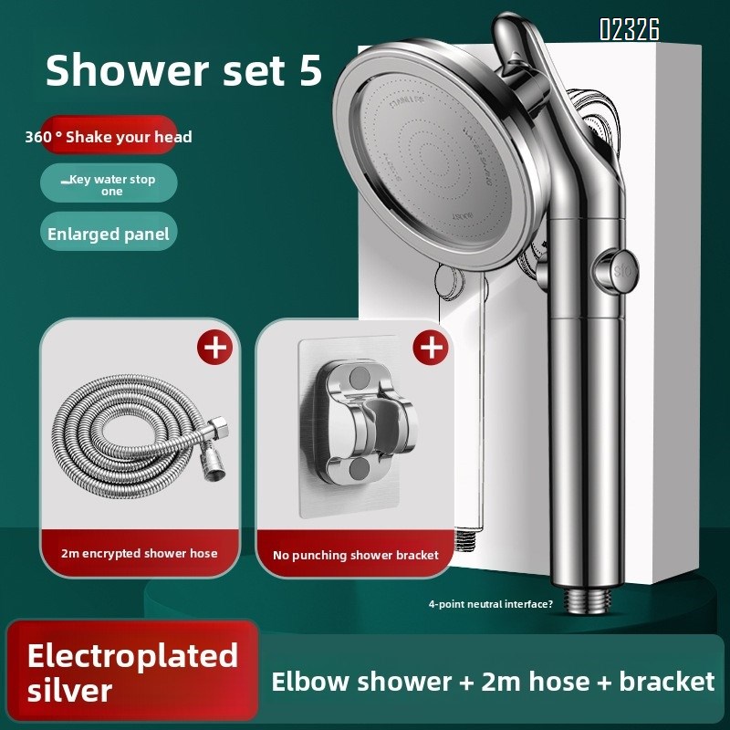 high pressure handheld shower head with 2.0m stainless hose and bracket rotatable shower head for bathroom