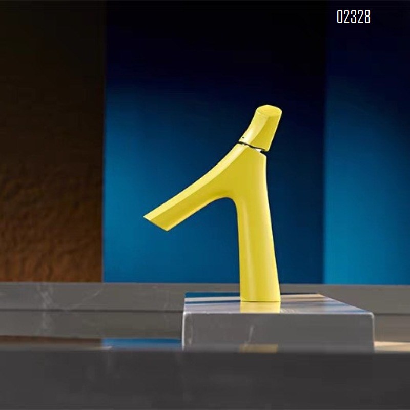 Gold Brass Splash-Proof Faucet for Bathroom Washbasin Brass Hot and Cold Basin Faucet for Home Use