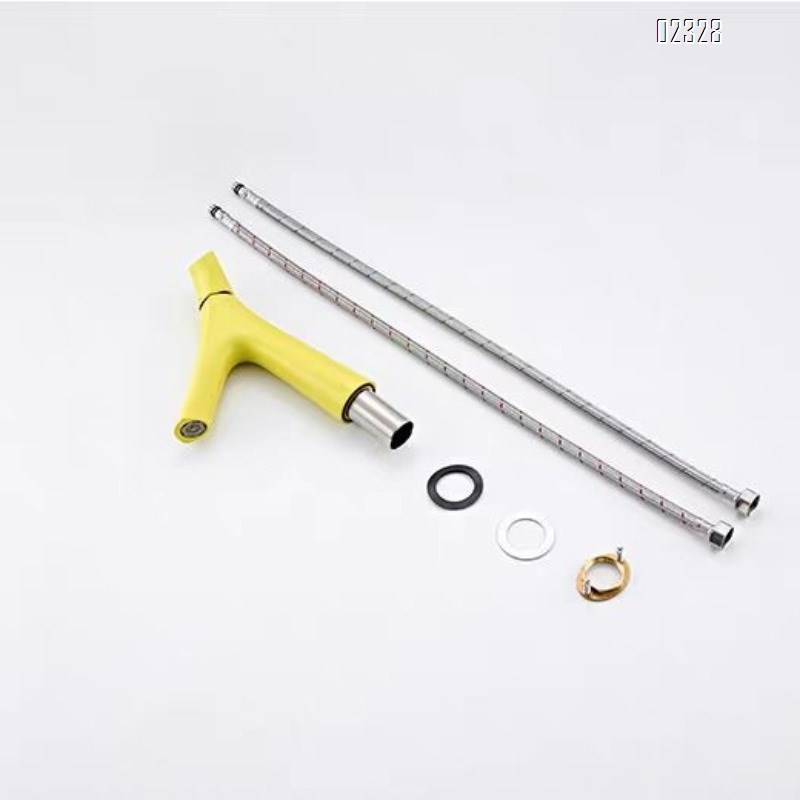 Gold Brass Splash-Proof Faucet for Bathroom Washbasin Brass Hot and Cold Basin Faucet for Home Use