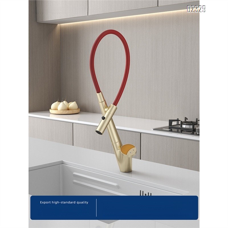 Creative Brass Hot and Cold Kitchen Faucet Sink Universal Multi-Functional Vegetable Washing Basin Kitchen Tap