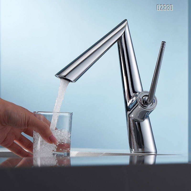 Gun Grey Brass Hot and Cold Bathroom Basin Faucet for Home Use Minimalist Wash basin Faucet Tap