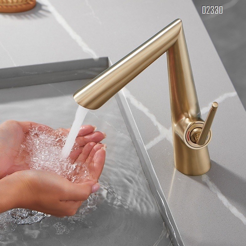 Gun Grey Brass Hot and Cold Bathroom Basin Faucet for Home Use Minimalist Wash basin Faucet Tap