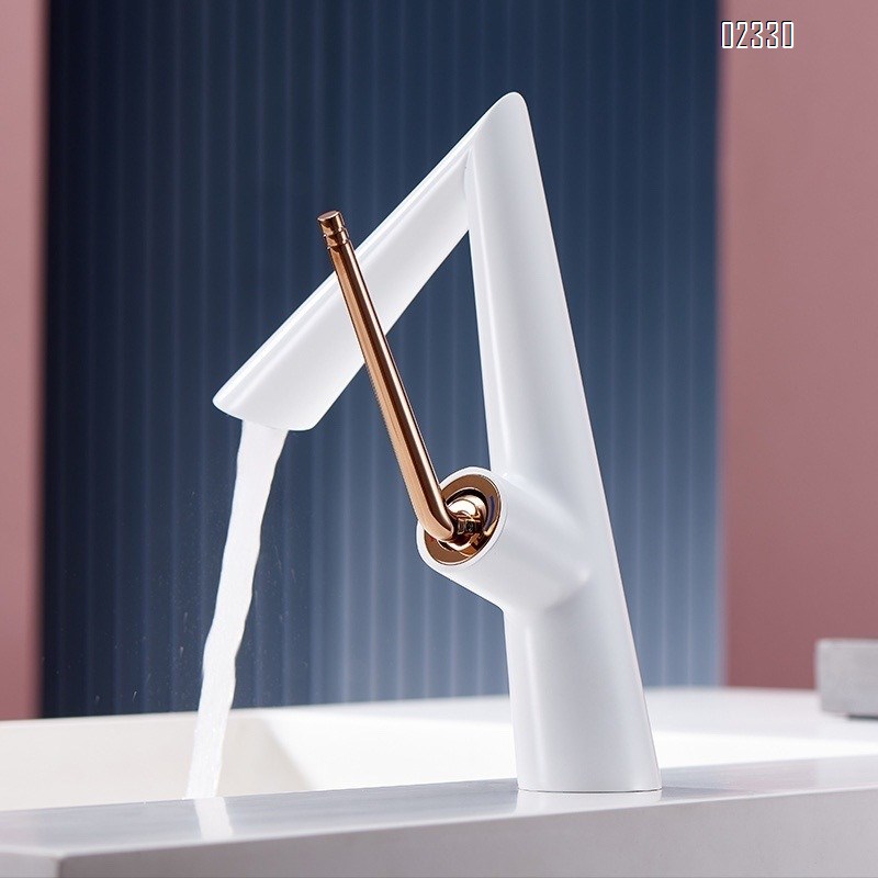 Gun Grey Brass Hot and Cold Bathroom Basin Faucet for Home Use Minimalist Wash basin Faucet Tap