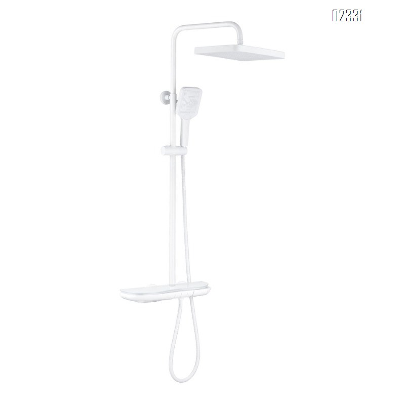 Hot and Cold Digital Display Shower Head Set Household Brass Storage Mixing Valve Shower Light Luxury Storage Bath Tap
