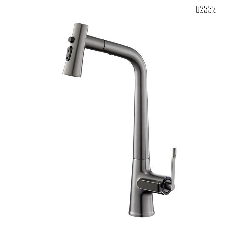 Zinc Alloy Kitchen Digital Display Pull-out Hot and Cold Faucet Temperature Extendable Sink Multifunctional Vegetable Basin Tap