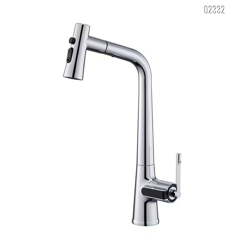 Zinc Alloy Kitchen Digital Display Pull-out Hot and Cold Faucet Temperature Extendable Sink Multifunctional Vegetable Basin Tap