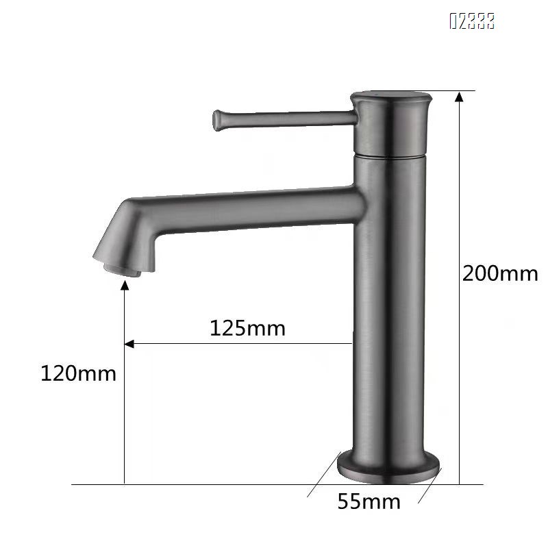 Hot and Cold All-Brass Integrated Basin Faucet Washbasin Bathroom Cabinet Simple Gun Gray Washbasin Tap