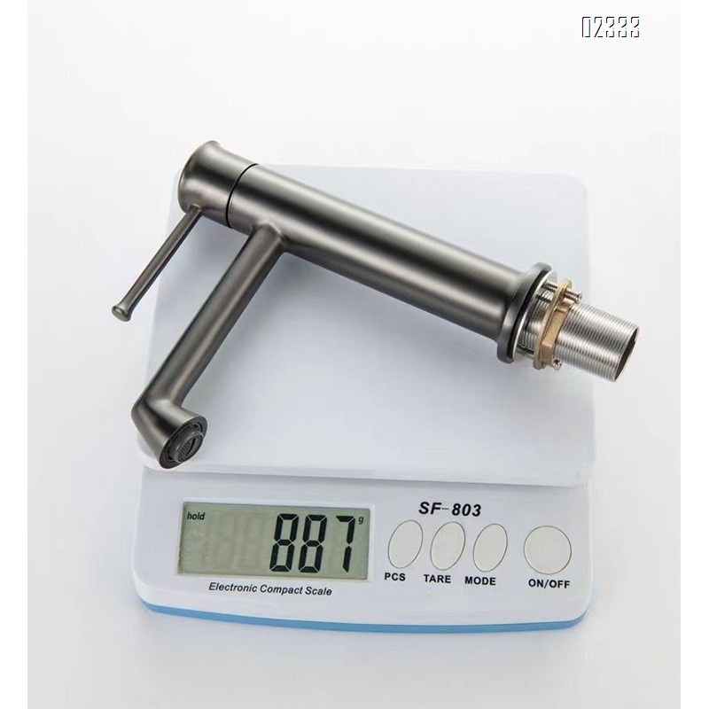 Hot and Cold All-Brass Integrated Basin Faucet Washbasin Bathroom Cabinet Simple Gun Gray Washbasin Tap