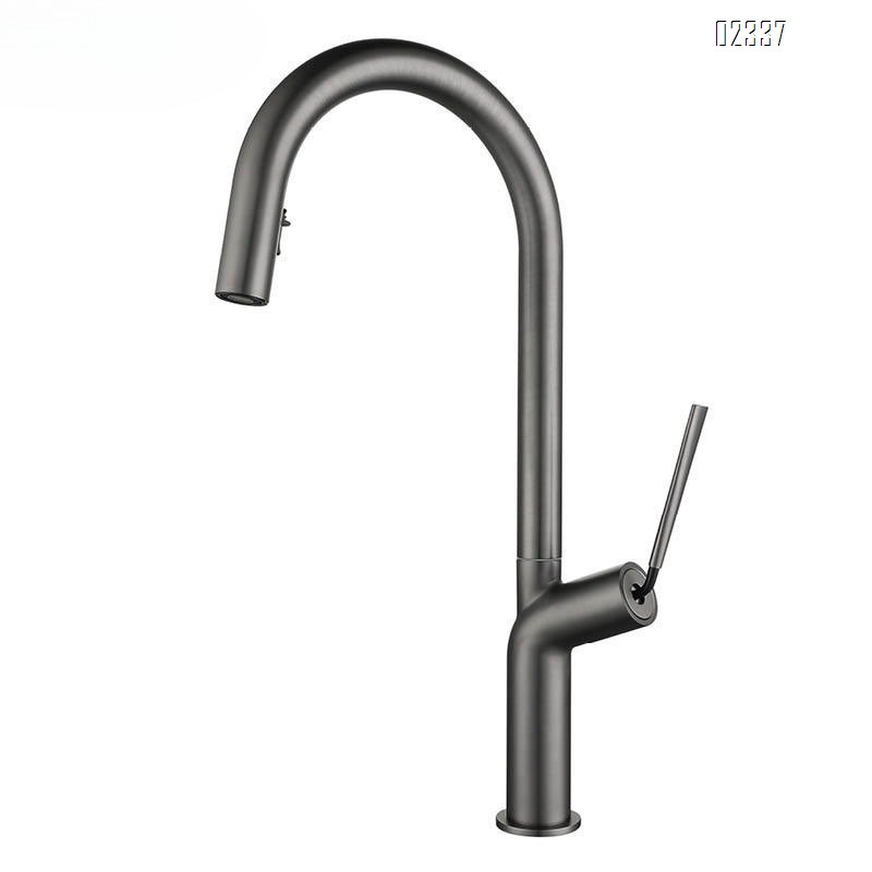 Brass Pull-out modern Kitchen sink water Best Faucets pull out Tap Gun Gray Sink Faucet Brushed Gold Tap