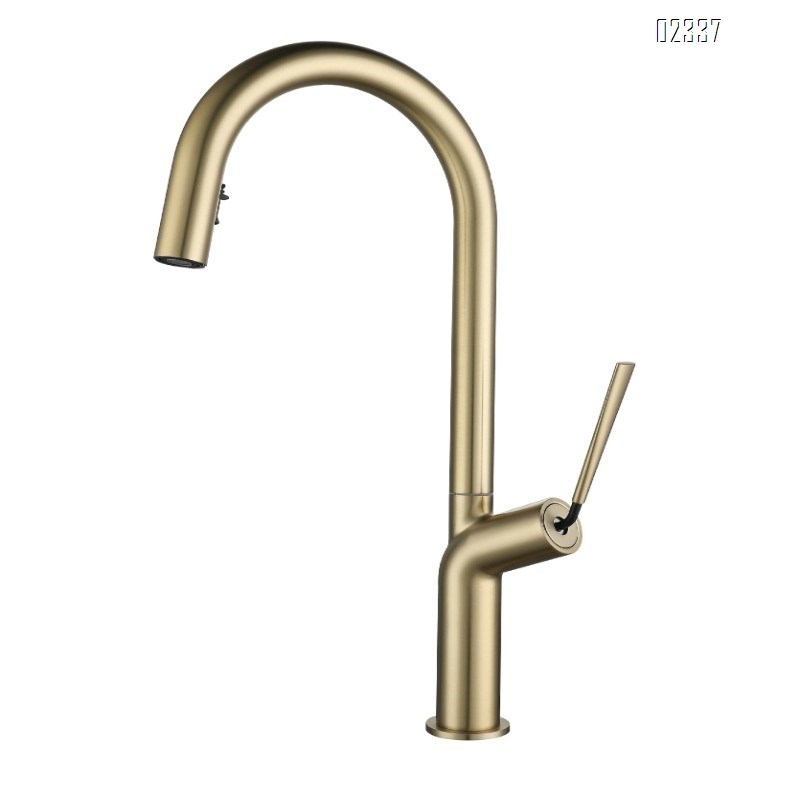 Brass Pull-out modern Kitchen sink water Best Faucets pull out Tap Gun Gray Sink Faucet Brushed Gold Tap