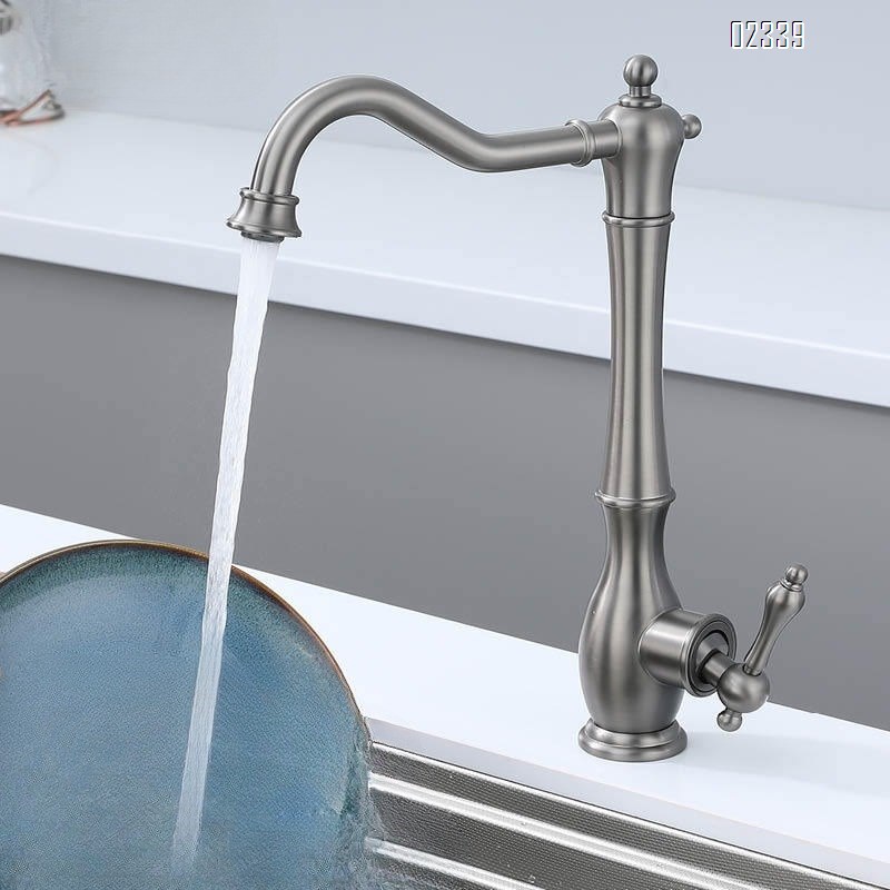 2025 All-Brass Sink Faucet Gun Gray Faucet Kitchen Antique Rotating Faucet Tap