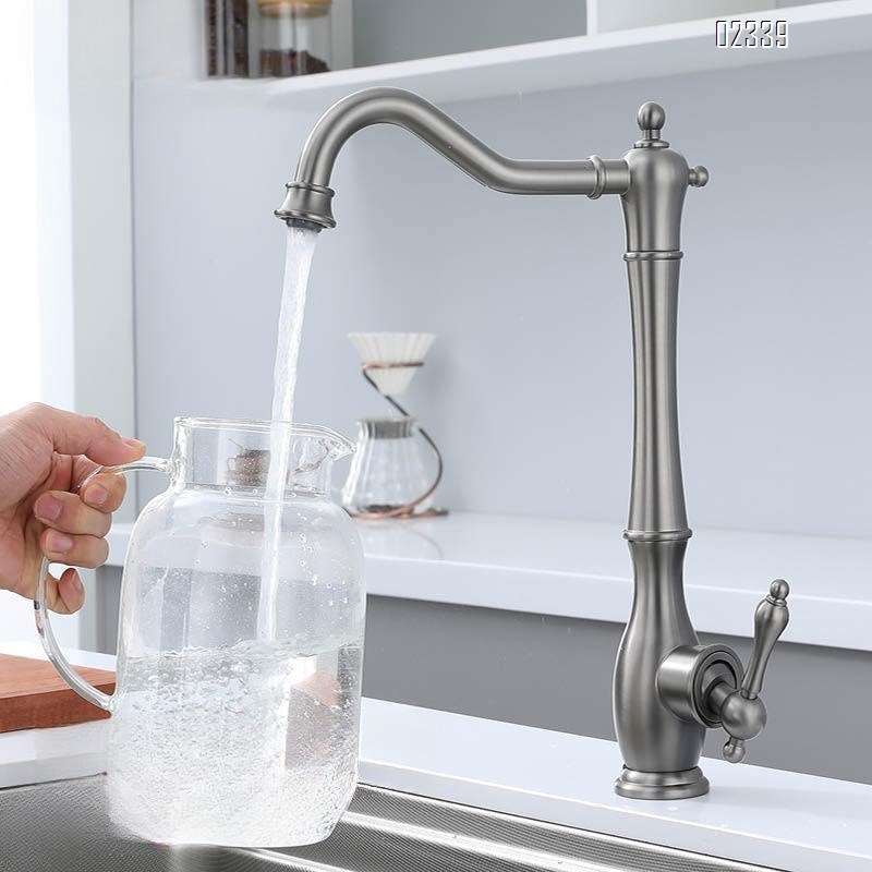 2025 All-Brass Sink Faucet Gun Gray Faucet Kitchen Antique Rotating Faucet Tap
