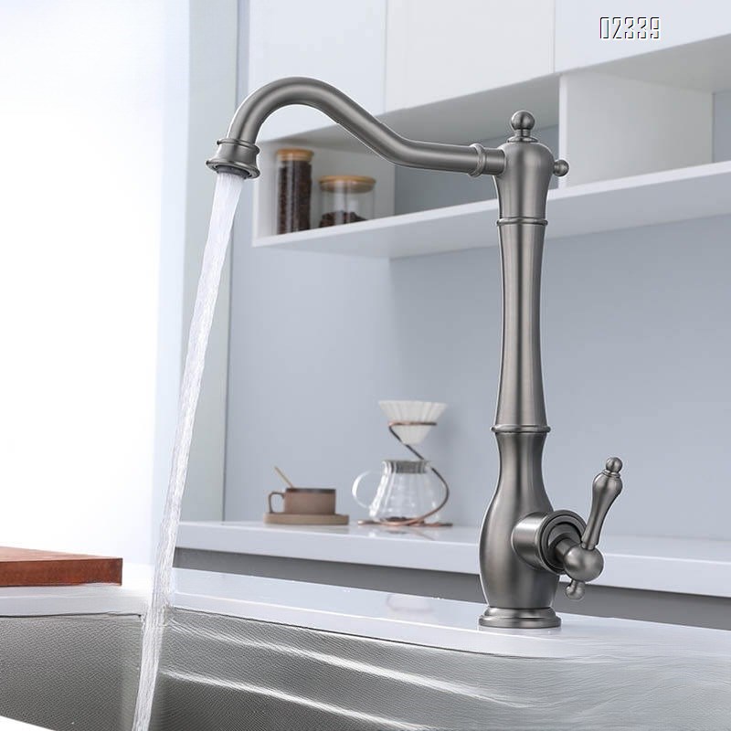 2025 All-Brass Sink Faucet Gun Gray Faucet Kitchen Antique Rotating Faucet Tap