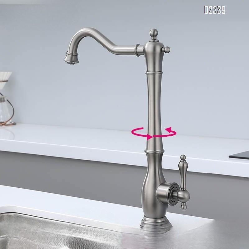 2025 All-Brass Sink Faucet Gun Gray Faucet Kitchen Antique Rotating Faucet Tap