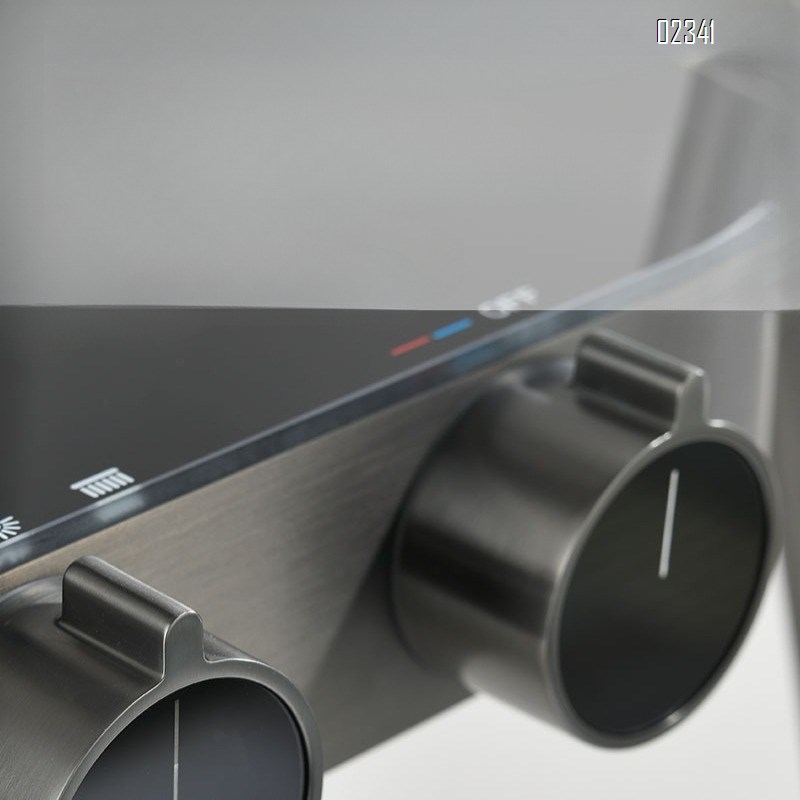 Waist Spray Square Tube Bathroom Shower Set Full Brass Glass Panel Waterfall Outlet Household Shower