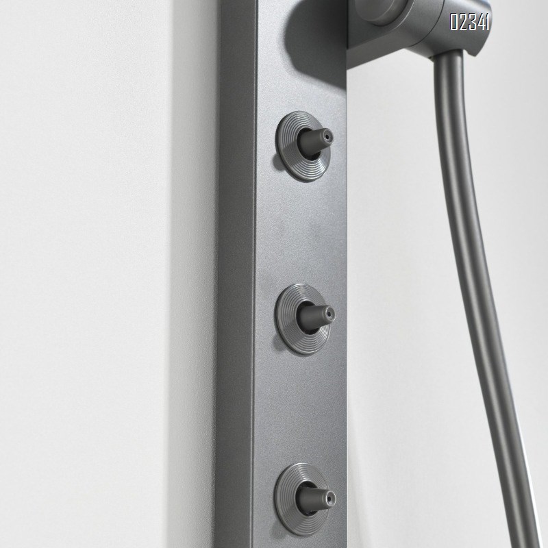 Waist Spray Square Tube Bathroom Shower Set Full Brass Glass Panel Waterfall Outlet Household Shower