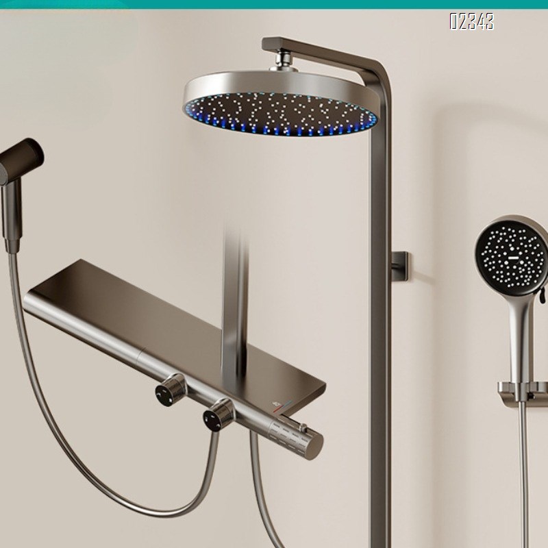 Smart Digital Display Constant Temperature Shower Set for Home Bathroom Shower Device Hotel All-Brass Booster Shower Head