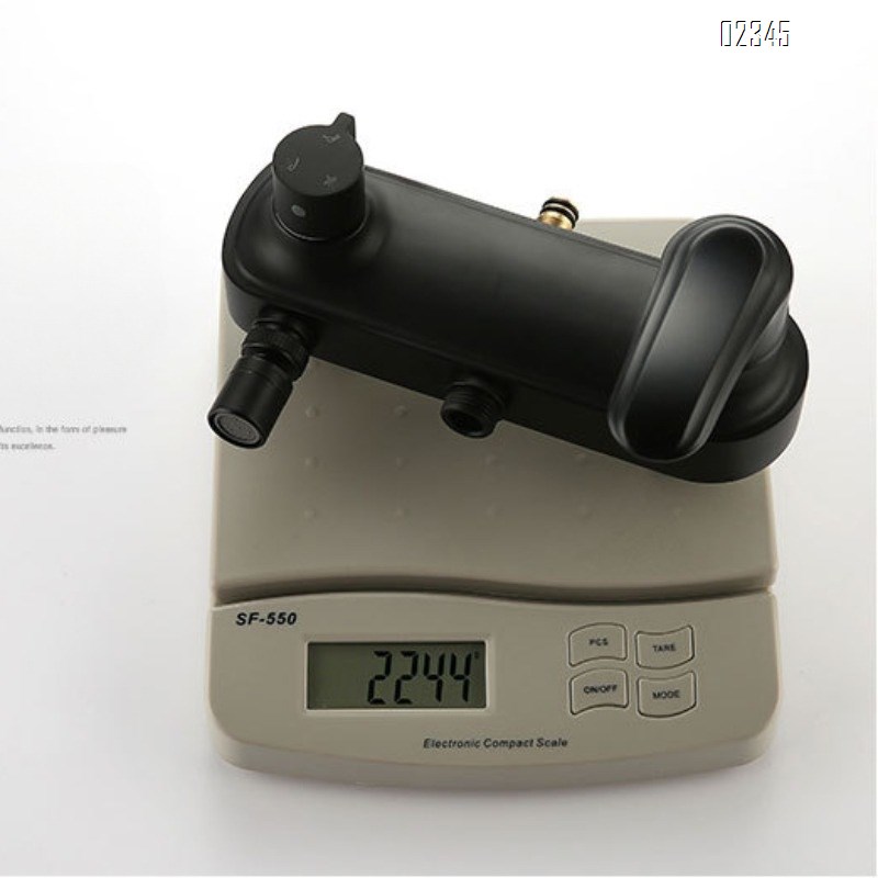 Bathroom Lift Three-Function Shower Set with Square Pipe Bidet and All-Brass Black Shower Head Set