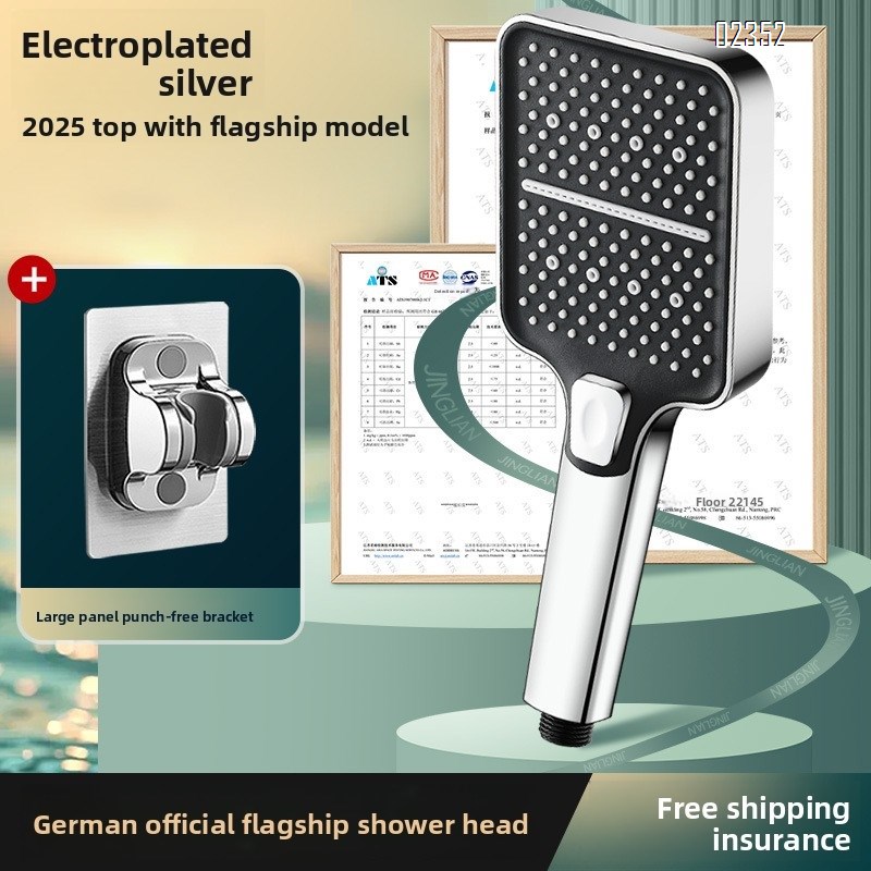 High Pressure Shower Head with Bracket 3 Settings Handheld Shower Head Against Low Water Flow for Bathroom and Pets Rinse