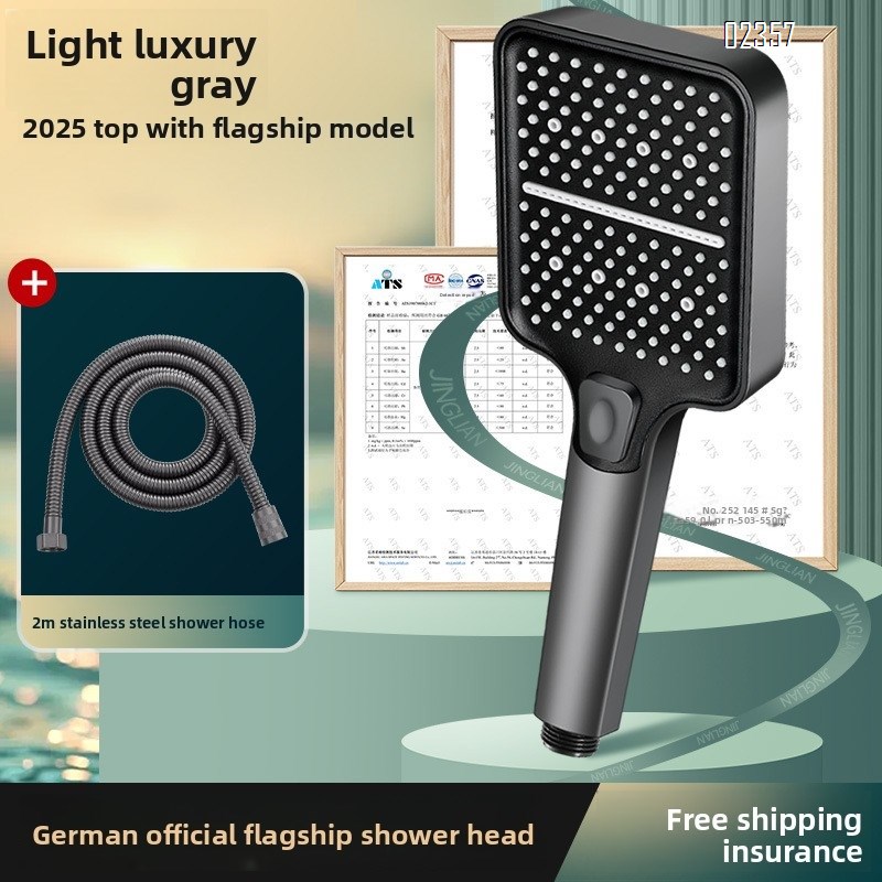 high pressure shower head 3 mode with 1.5m stainless hose pressure boosting anti clog nozzles for bathroom and pets wash