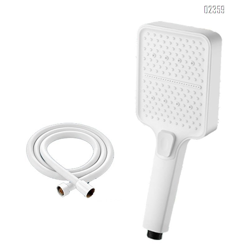 White Shower Head Set with 1.5m Leak -proof PVC Hose 3 Mode Handheld Shower Head Anti Clog Nozzles for Bathroom and Pets Rinse