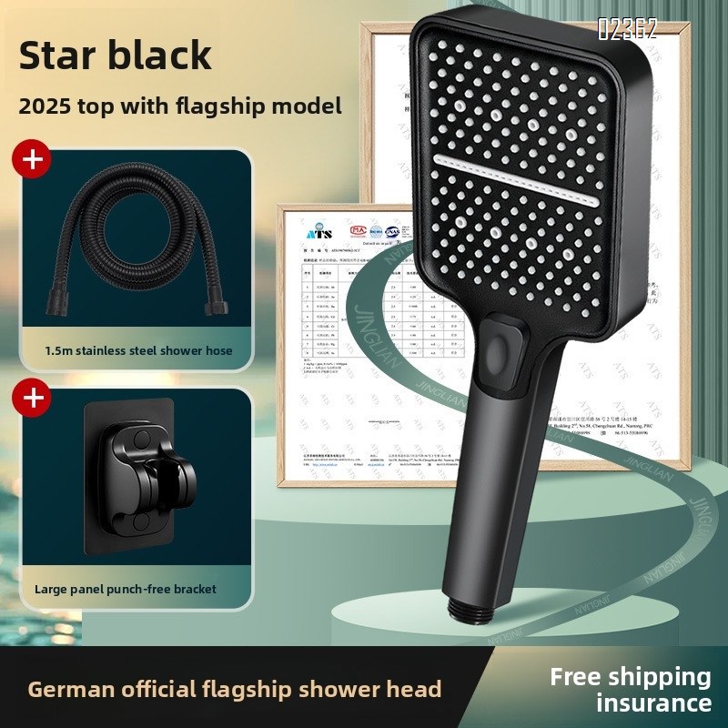 Shower Head Set with 1.5m Stainless Leak - Proof Hose and Bracket High Pressure Handheld Shower Head for Bathroom