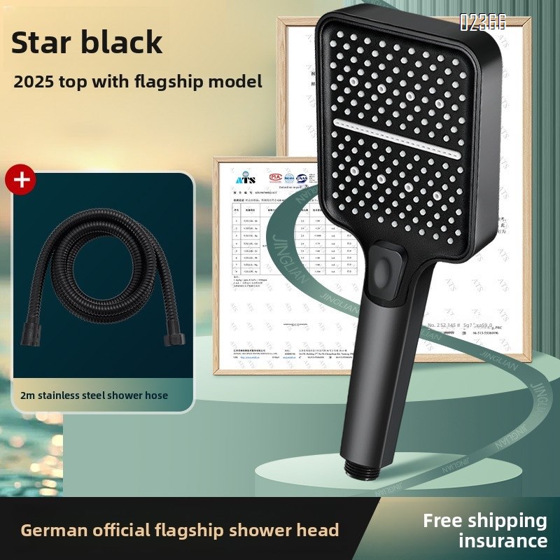 HIGH PRESSURE Shower Head with 2.0m Stainless Leak - Proof Hose 3 Mode Water Flow Handheld Shower Head for Bathroom Shower