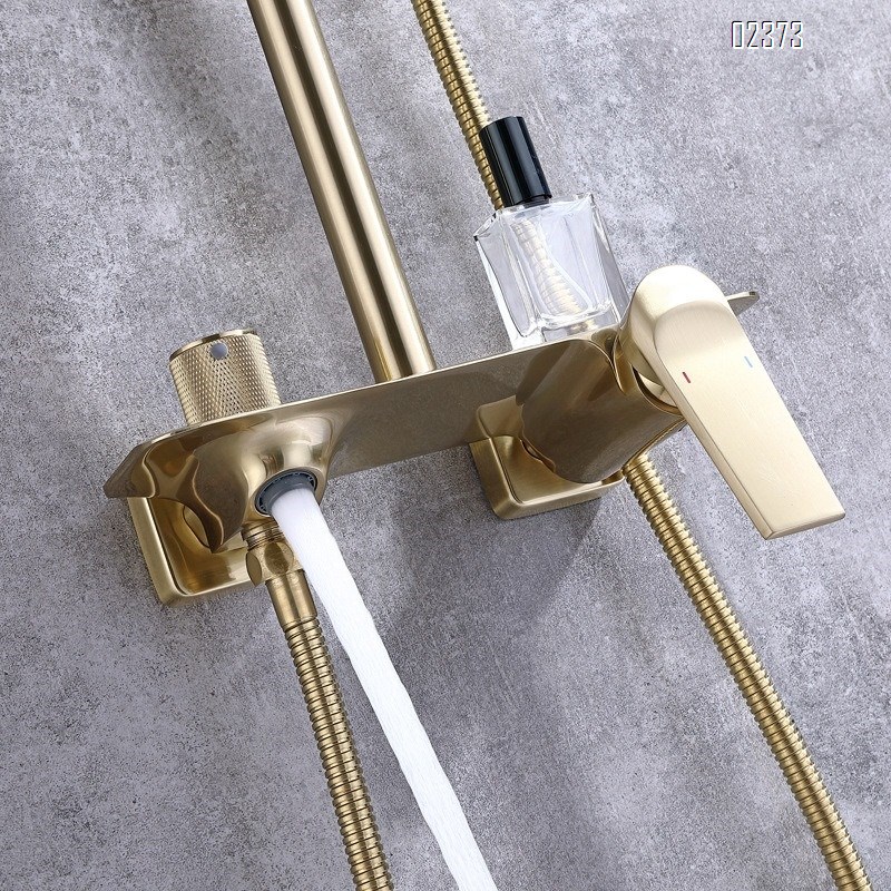 Golden Shower Set Bathroom All-Brass Storage Handheld Pressurized Water-Saving Surface-Mounted Shower Head