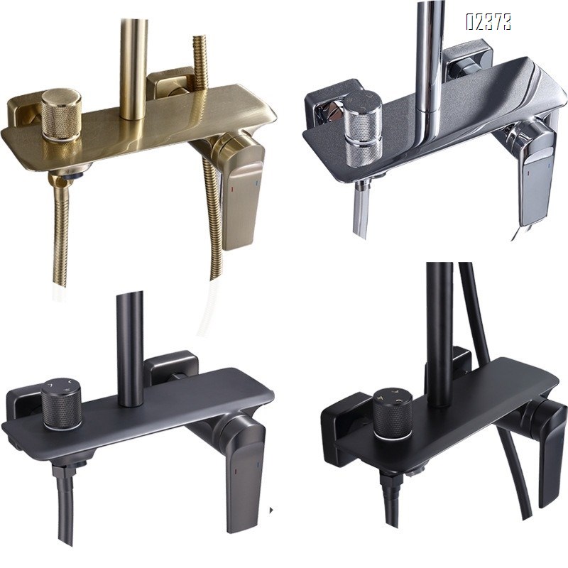 Golden Shower Set Bathroom All-Brass Storage Handheld Pressurized Water-Saving Surface-Mounted Shower Head