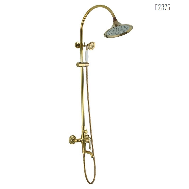 All-Brass Lotus Head Shower Large Shower head Bathroom Surface-Mounted Rose Gold European Style Shower Set