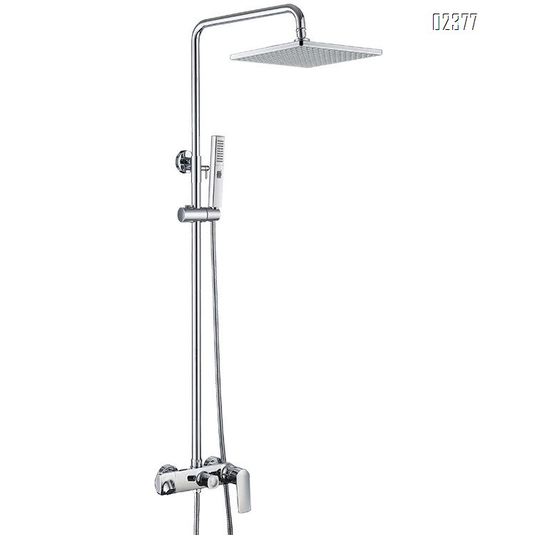 High-Pressure Handheld Multi-Function Shower Head Bathroom Top Spray Set Brass Hot and Cold Black Shower Head Set Faucet